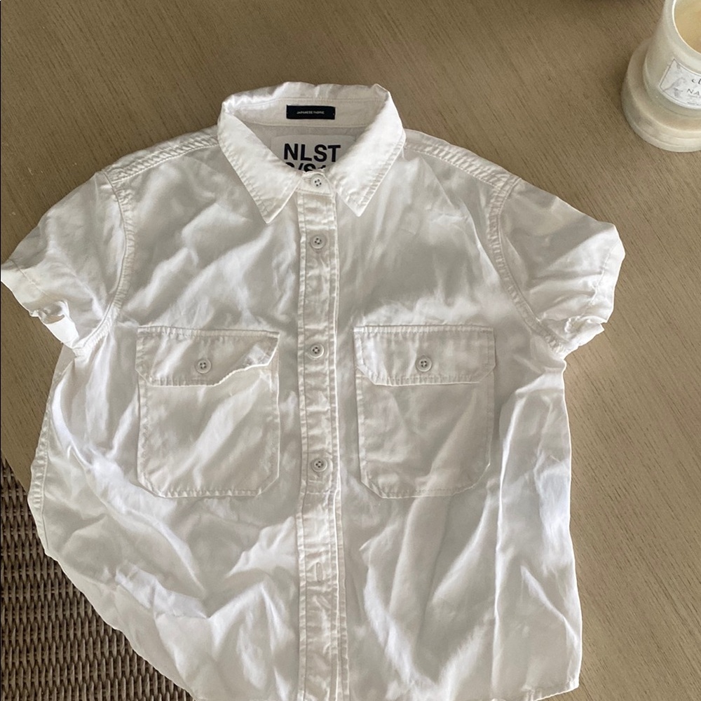 NLST White Short Sleeve Button-Up Shirt